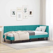 vidaXL Estrutura de Cama de Canto Turquesa 80 cm x 200 cm Veludo
