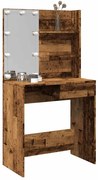 Toucador com luzes LED 74,5x40x141 cm madeira velha