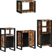 vidaXL Conjunto de Móveis para Banheiro 4 pcs Madeira Reforçada Sólida