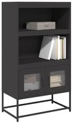 vidaXL Aparador alto 68x39x123 cm aço preto