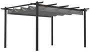 Pérgola de Alumínio com Teto Retrátil – Ombrière Grise – Cinzento – 39