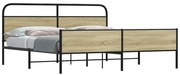 vidaXL Estrutura de cama sem colchão 180x200cm metal carvalho sonoma