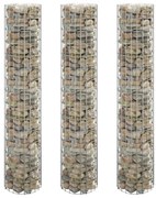 vidaXL Canteiro elevado/cesto gabião circular 3pcs Ø30x150cm aço galv.