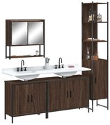 vidaXL 4 pcs conj. móveis WC derivados madeira cor carvalho castanho