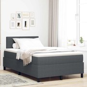 vidaXL Cama Box com cabeceira Cinza Escuro e Branco 120 x 190 cm