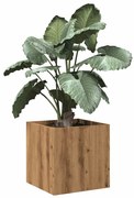 vidaXL Vaso/floreira 40x40x40 cm madeira processada carvalho artisiano