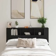 Cabeceira de Cabide Preta vidaXL - 160x19x104.5 cm Feito de Madeira de Engenharia