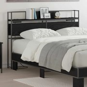 vidaXL Cabeceira de armazenamento com cabeceira Carvalho preto 120 cm