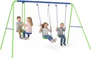 Outsunny Baloiços para Crianças Conjunto de Baloiços de Jardim com Altura Ajustável com Baloiço Duplo 280x140x178 cm Verde | Aosom Portugal