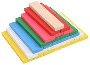 vidaXL Conjunto blocos de construção 150 pcs pinho maciço pintado