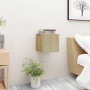 vidaXL Mesa de cabeceira derivados de madeira carvalho sonoma