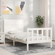 vidaXL Cama sem colchão 100x200 cm madeira de pinho maciça branco