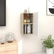 Móveis de TV parede 2 pcs 30,5x30x30cm branco e carvalho sonoma