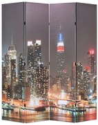 vidaXL Biombo dobrável Nova Iorque de noite 160x170 cm