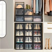 Conjunto de 18 caixas de sapatos até ao tamanho 46 Transparente + preto