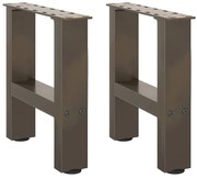 vidaXL Pés para mesa de centro em aço natural, 2 peças, 30x(30-31) cm, aço