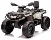 Moto 4 elétrica para crianças 12V Can Am Outlander 4x4 com controlo remoto, rodas Espuma EVA, assento couro Carga até 50Kg Cinzenta