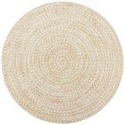 vidaXL Tapete artesanal em juta 150 cm branco e natural