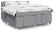 vidaXL Cama com molas/colchão 180x200 cm tecido cinzento-claro
