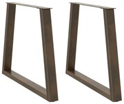 vidaXL Pés para mesa de jantar em formato de V, 2 peças, aço natural, 80x(72-73,3) cm, aço