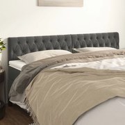 Cabeceira de Cama Paris em Veludo de 200 cm - Cinzento Escuro - Design