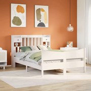 vidaXL Cama sem colchão 160x200 cm madeira de pinho maciça branco