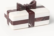 Caixa decorativa de Natal em mármore Rosso Levanto Cutemas, L 19 cm