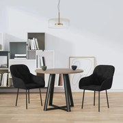 vidaXL Cadeiras de jantar 2 pcs veludo preto