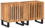vidaXL Mesas de cabeceira 2 pcs 40x34x46 cm madeira de acácia maciça