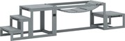 PawHut Conjunto Agility para Cães 3 peças Equipamento de Agility com ponte, escada, plataforma, madeira de abeto, 117 x 50 x 56 cm, Cinza | Aosom Portugal