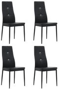 vidaXL Cadeiras de jantar 4 pcs couro artificial preto