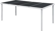 vidaXL Mesa de jardim 190x90x74 cm preto aço