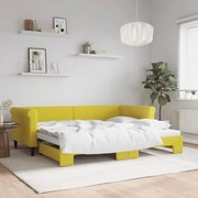 vidaXL Sofá-cama com gavetão 90x200 cm veludo amarelo