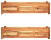 vidaXL Canteiro elevado de jardim 2 pcs 100x30x25 cm madeira de acácia