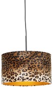 Candeeiro suspenso moderno preto abajur leopardo 35cm - COMBI Moderno