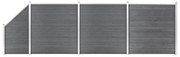 Painel vedação WPC 3 quadrados + 1 inclinado 619x186cm cinzento