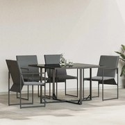 vidaXL Cadeiras de jardim com almofadas 4 pcs Preto Textilene