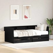 vidaXL Cama de Dia com Gavetas em Carvalho Preto Carvalho preto