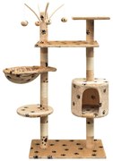 vidaXL Árvore para gatos c/ postes arranhadores sisal 125 cm bege