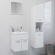 vidaXL Conj. de móveis de casa de banho contraplacado branco brilhante
