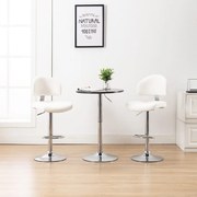 vidaXL Bancos de bar 2 pcs couro artificial branco