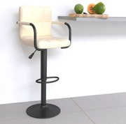 vidaXL Banco de bar tecido cor creme
