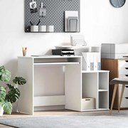 vidaXL Mesa com Armazenamento Branca 120.5x44x88.5 cm Madeira Reconstituída