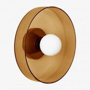 Aplique De Parede Em Vidro E Aço Inoxidável Jaxal Castanho Fumado & Ø35 Cm - Sklum