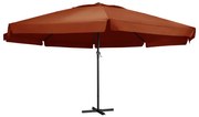 vidaXL Guarda-sol de jardim c/ poste de alumínio 600 cm terracota