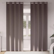 vidaXL Cortinas 2 pcs Castanho escuro 225 x 140 cm Poliéster