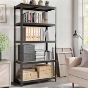 Estante arruamação garagem, despensa, escritorio ajustável com 5 prateleiras 50 x 100 x 200 cm Preto-greige