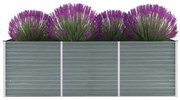 vidaXL Canteiro elevado de jardim aço galvanizado 240x80x77cm cinzento