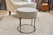Pouffe Moon Steel Gabbana – Cream e Black – 40 cm x 42 cm x 40 cm