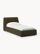 Cama de solteiro em bouclé com arrumação Cloud